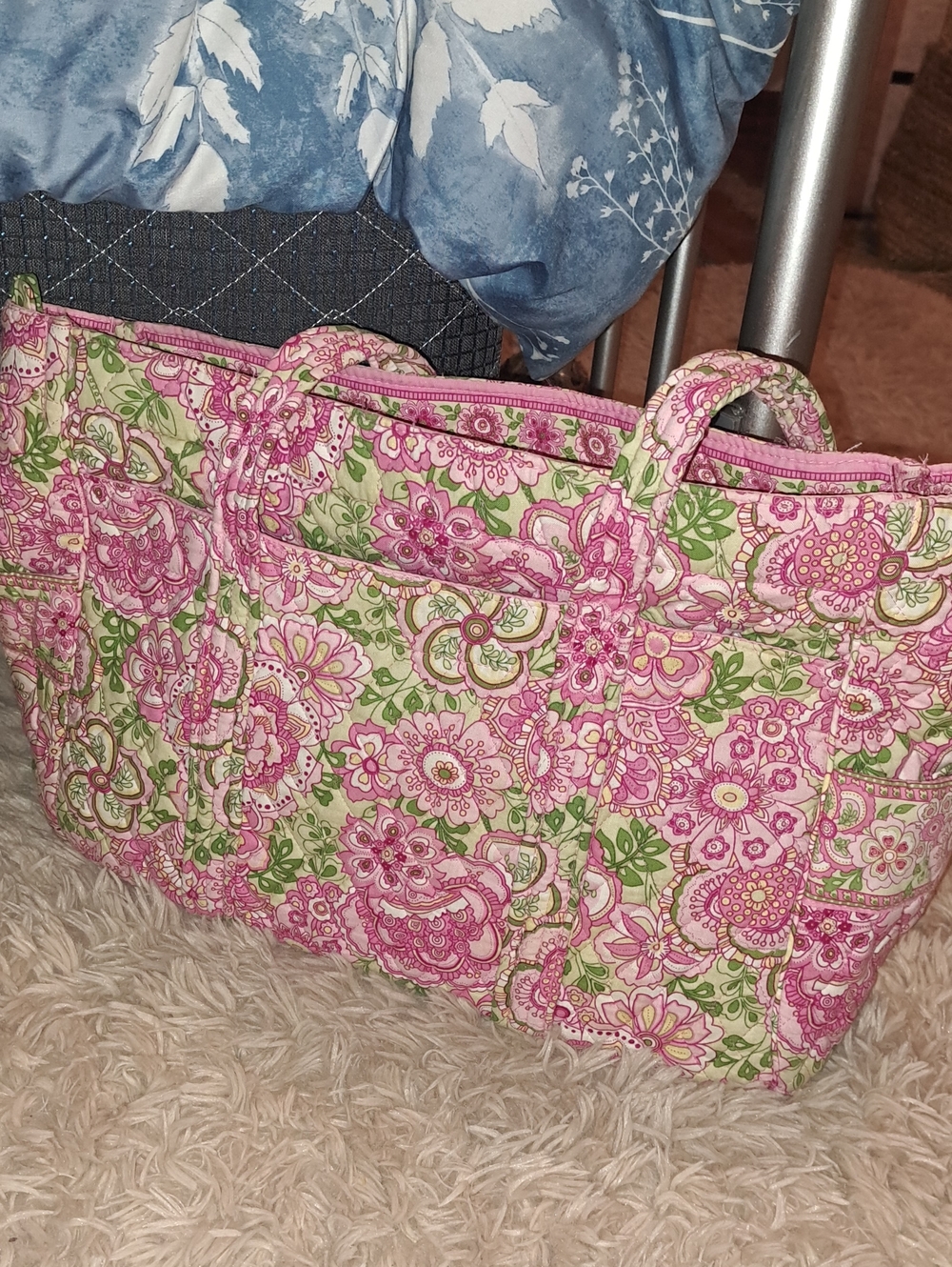 Quilted Floral VERA BRADLEY Tote Bag - Pink & Green